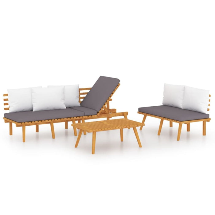 3 Piece Garden Lounge Set With Cushions Solid Wood Acacia