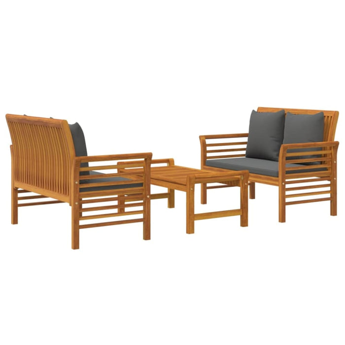 3 Piece Garden Lounge Set With Cushions Solid Wood Acacia