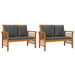 3 Piece Garden Lounge Set With Cushions Solid Wood Acacia