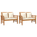 3 Piece Garden Lounge Set With Cushions Solid Wood Acacia