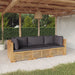 3 Piece Garden Lounge Set With Cushions Solid Wood Teak