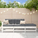 3 Piece Garden Lounge Set With Cushions White Solid Wood