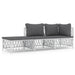 3 Piece Garden Lounge Set With Cushions White Steel Tonlnal