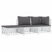 3 Piece Garden Lounge Set With Cushions White Steel Tonlnal