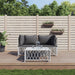 3 Piece Garden Lounge Set With Cushions White Steel Tonlnoa