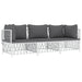 3 Piece Garden Lounge Set With Cushions White Steel Tonlnol