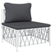 3 Piece Garden Lounge Set With Cushions White Steel Tonlnol