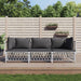 3 Piece Garden Lounge Set With Cushions White Steel Tonlnol