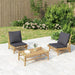 3 Piece Garden Lounge Set With Dark Grey Cushions Bamboo