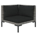 3 Piece Garden Lounge Set Dark Grey Half Round Poly Rattan