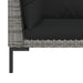 3 Piece Garden Lounge Set Dark Grey Half Round Poly Rattan