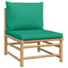 3 Piece Garden Lounge Set With Green Cushions Bamboo Tlxxkb