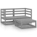 3 Piece Garden Lounge Set Grey Solid Pinewood Tbipxpo