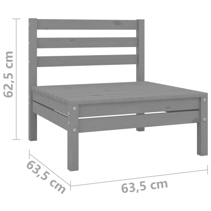 3 Piece Garden Lounge Set Grey Solid Wood Pine Tbnxtik