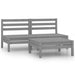 3 Piece Garden Lounge Set Grey Solid Wood Pine Tbnxtik