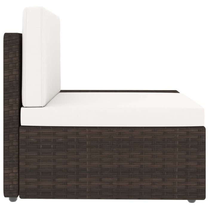 3 Piece Garden Lounge Set Poly Rattan Brown Akpoi