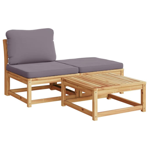 3 Piece Garden Lounge Set With Cushions Solid Wood Acacia