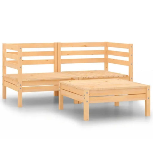 3 Piece Garden Lounge Set Solid Pinewood Nbllbx