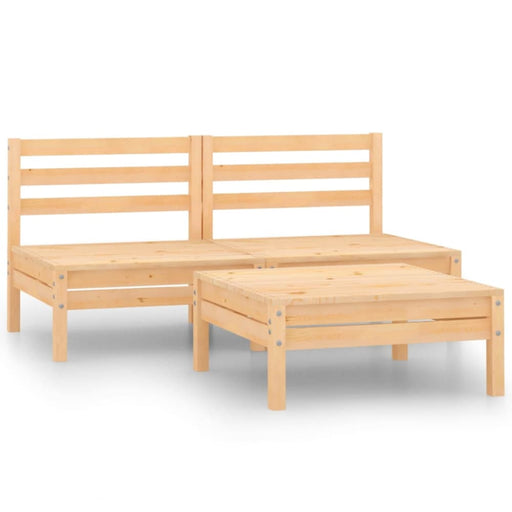 3 Piece Garden Lounge Set Solid Pinewood Nbllox