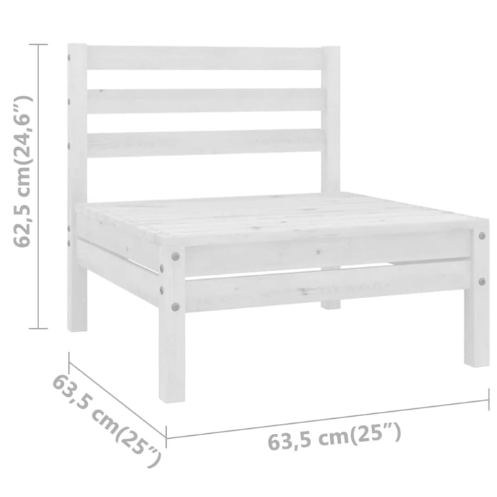 3 Piece Garden Lounge Set Solid Pinewood White Nbllot