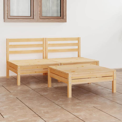 3 Piece Garden Lounge Set Solid Wood Pine Tbnxtii