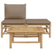 3 Piece Garden Lounge Set With Taupe Cushions Bamboo Tlxxnt