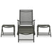 3 Piece Garden Lounge Set Textilene And Aluminium Black