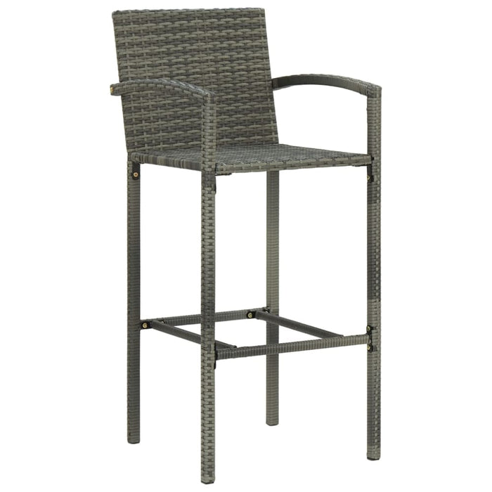 3 Piece Garden Bar Set Poly Rattan Grey Tblantn