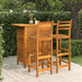 3 Piece Garden Bar Set Solid Wood Acacia Toopkkn