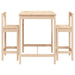 3 Piece Garden Bar Set Solid Wood Pine Topaitp