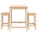 3 Piece Garden Bar Set Solid Wood Pine Topaixp