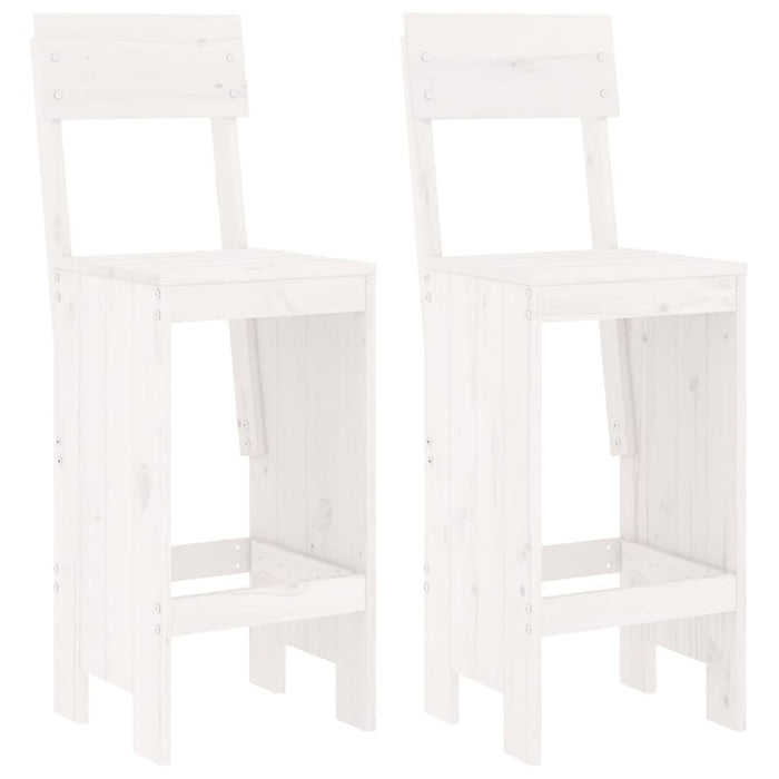 3 Piece Garden Bar Set White Solid Wood Pine Topiika