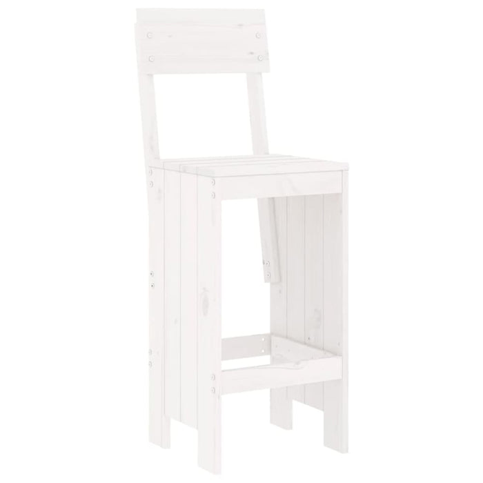 3 Piece Garden Bar Set White Solid Wood Pine Topiika