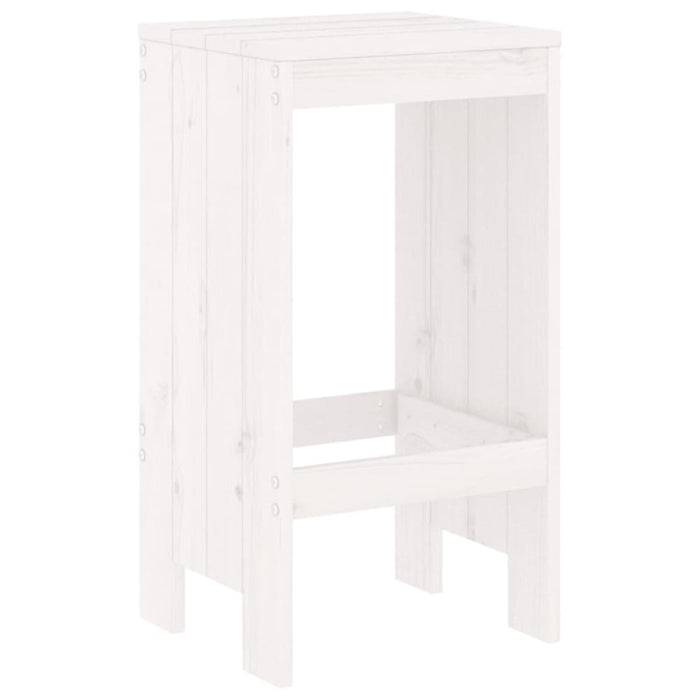 3 Piece Garden Bar Set White Solid Wood Pine Topiita