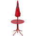 3 Piece Kids’ Garden Bistro Set With Parasol Red Aonax