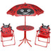 3 Piece Kids’ Garden Bistro Set With Parasol Red Aonax