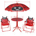 3 Piece Kids’ Garden Bistro Set With Parasol Red Aonax