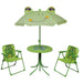 3 Piece Kids’ Garden Bistro Set With Parasol Green Aonat