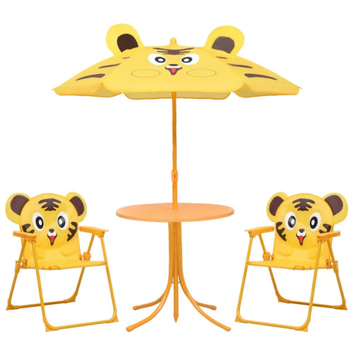 3 Piece Kids’ Garden Bistro Set With Parasol Yellow Anobb