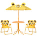 3 Piece Kids’ Garden Bistro Set With Parasol Yellow Anobb