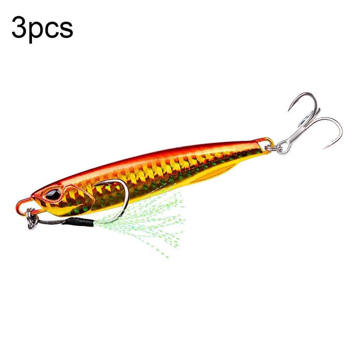 3 Piece Metal Sea Fishing Bait Set 10g Simulation