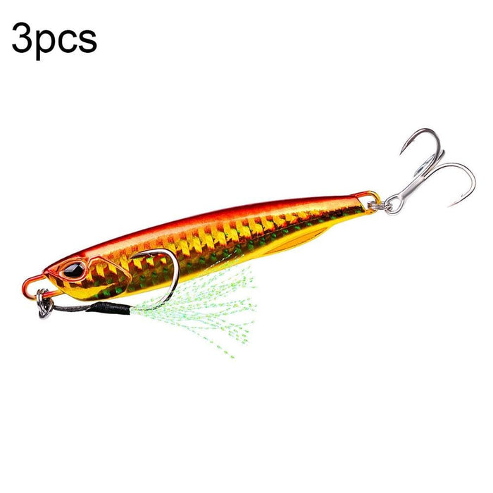 3 Piece Metal Sea Fishing Bait Set 30g Simulation