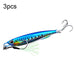 3 Piece Metal Sea Fishing Bait Set 30g Simulation