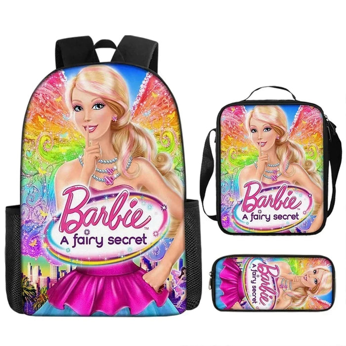 3 Piece Miniso Barbie Movie School Bag Set