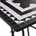 3 Piece Mosaic Bistro Set Ceramic Tile Black And White