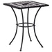 3 Piece Mosaic Bistro Set Ceramic Tile Black And White