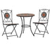 3 Piece Mosaic Bistro Set Ceramic Tile Orange/grey Xiklko