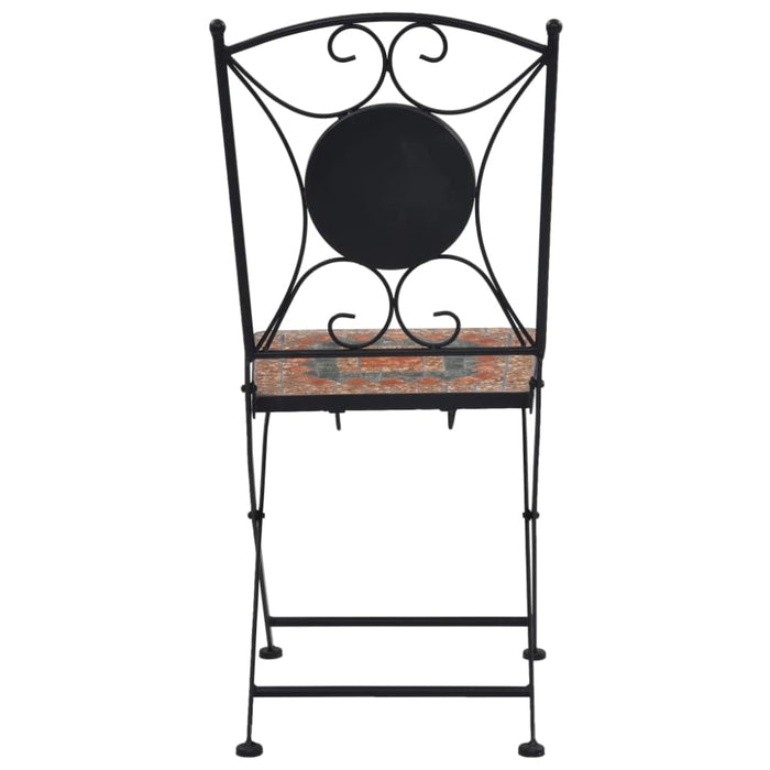 3 Piece Mosaic Bistro Set Ceramic Tile Orange/grey Xiklko