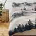 3 Piece Mountain And Tree Bedding Set Duvet Cover With 2