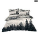 3 Piece Mountain And Tree Bedding Set Duvet Cover With 2